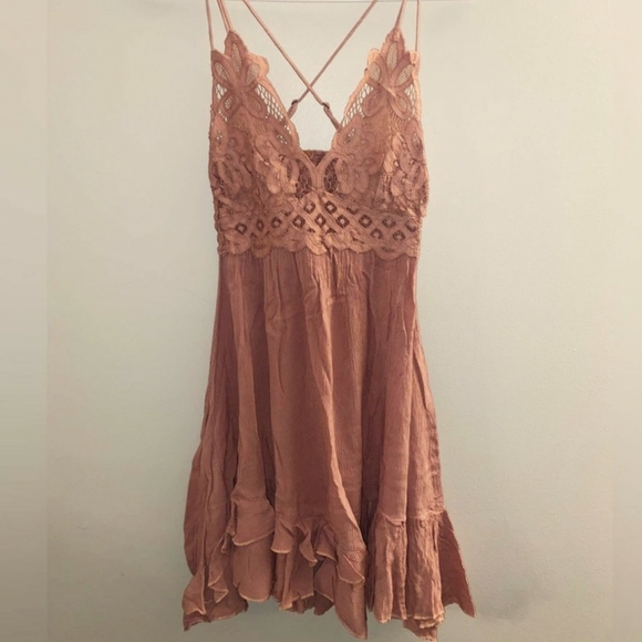 Free People Adella Slip Dress Size XS Rose Pink 🌷 - Picture 4 of 6